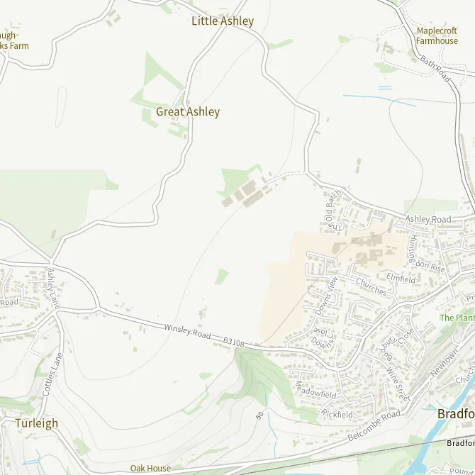 Map of the area around St Laurence Field